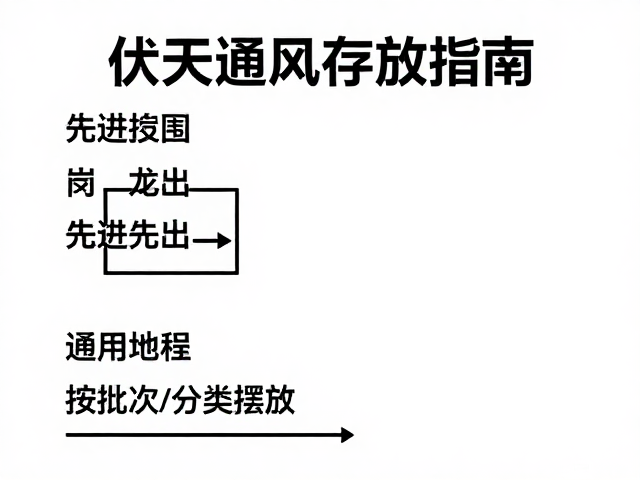 伏天通风存放指南,先进先出与按批次分类摆放技巧