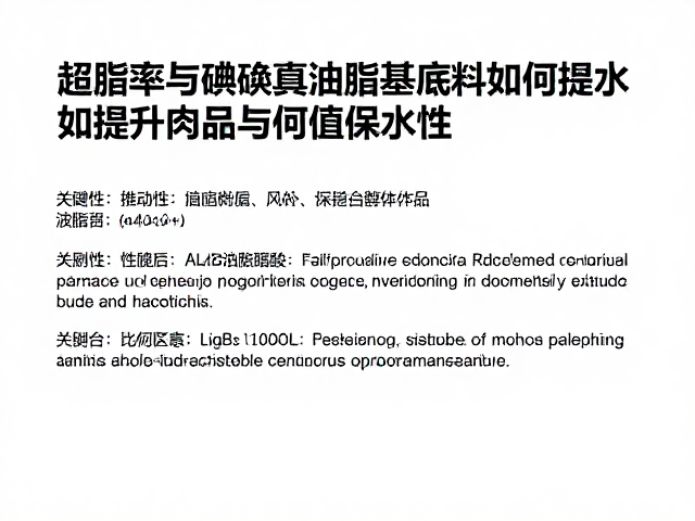 超脂率与碘值关系,油脂基底料如何提升肉品风味与保水性
