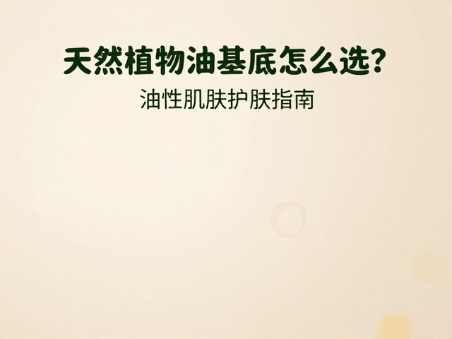 天然植物油基底怎么选?油性肌肤护肤指南