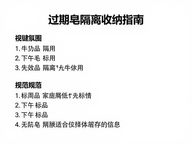 过期皂隔离收纳指南,失效品标记与单独存放规范