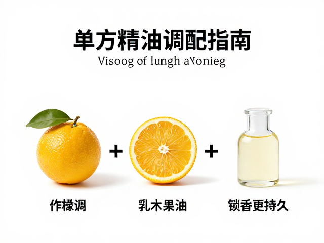 单方精油调配指南,柑橘作前调,乳木果油,锁香更持久