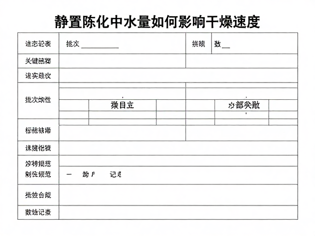 静置陈化中水量如何影响干燥速度?批次标签记录关键数据