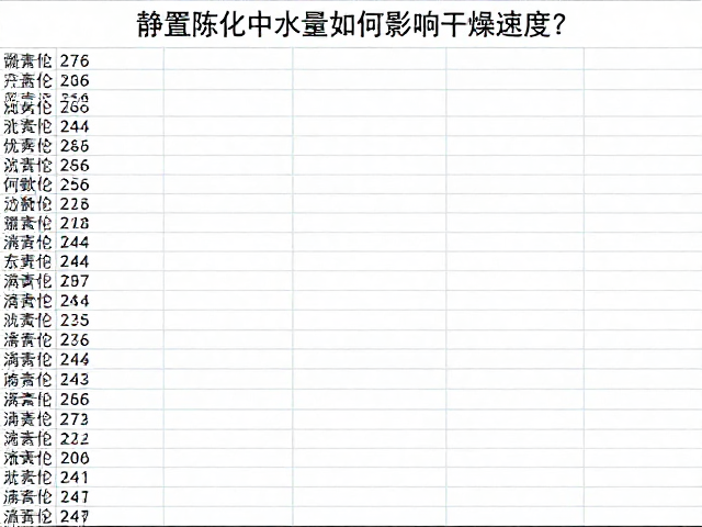 静置陈化中水量如何影响干燥速度?批次标签记录关键数据