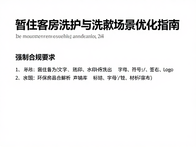 环保客用品怎么选？暂住客房洗护与洗漱场景优化指南