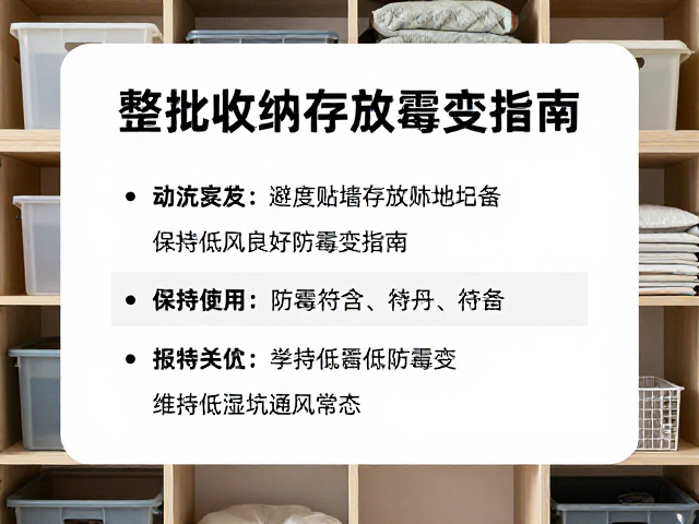 整批收纳存放避坑,避免贴墙堆放,保持通风良好防霉变指南