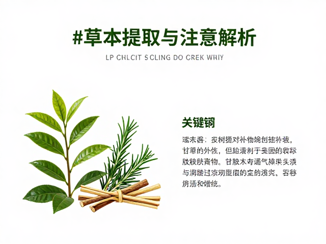 草木提取原料，茶树搭配迷迭香与甘草的护肤奇效与功效解析
