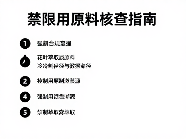 花叶萃取原料制冷制皂,禁限用原料核查指南