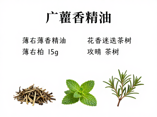 广藿香精油搭配薄荷迷迭香茶树,花香精油原料调配公式与功效解析