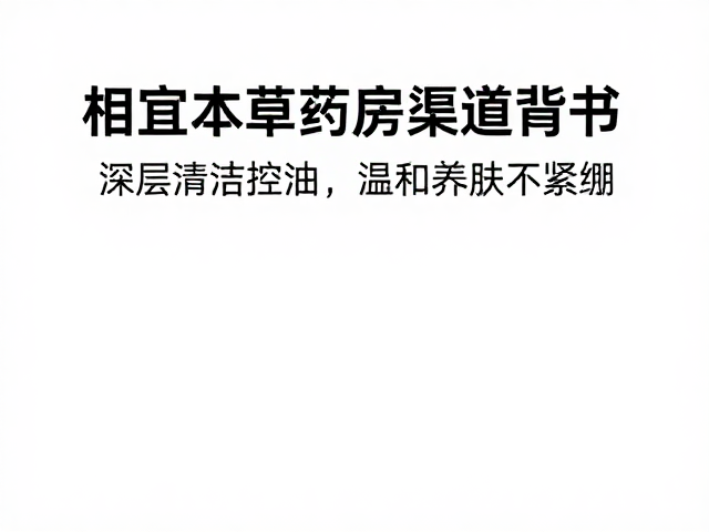 相宜本草药房渠道背书,深层清洁控油,温和养肤不紧绷