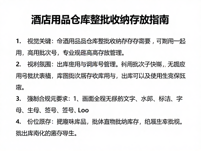 酒店用品仓库整批收纳存放指南,利用批次号实现高效库存管理