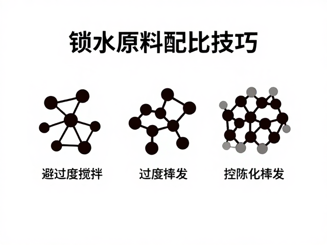 锁水原料配比技巧，避过度搅拌，控陈化挥发
