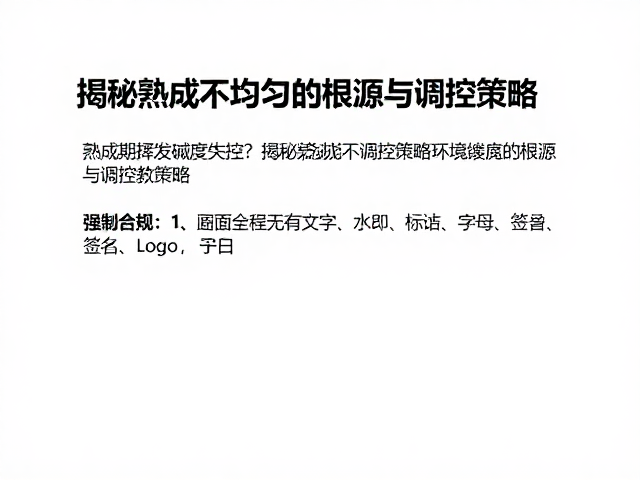 熟成期挥发碱度失控？揭秘熟成不均匀的根源与调控策略