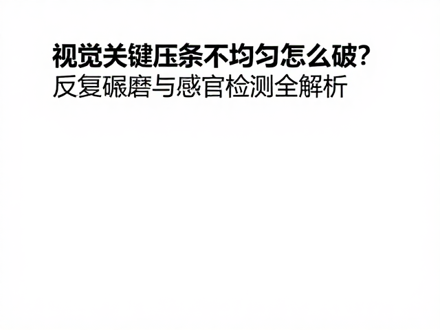 压条不均匀怎么破?反复碾磨与感官检测全解析
