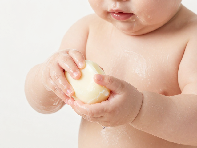 婴幼儿宝宝皂怎么用?温水打湿肌肤正确清洁法