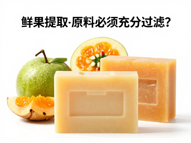 手工皂浇模前,鲜果提取原料与果蔬泥为何必须充分过滤?