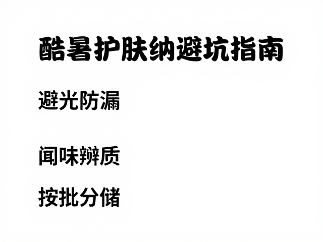 避光防漏,闻味辨质,按批分储,酷暑护肤收纳避坑指南