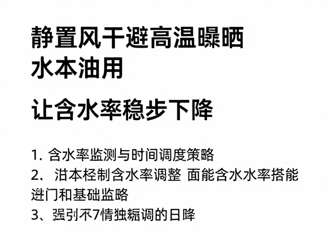静置风干避免高温曝晒，让含水率稳步下降