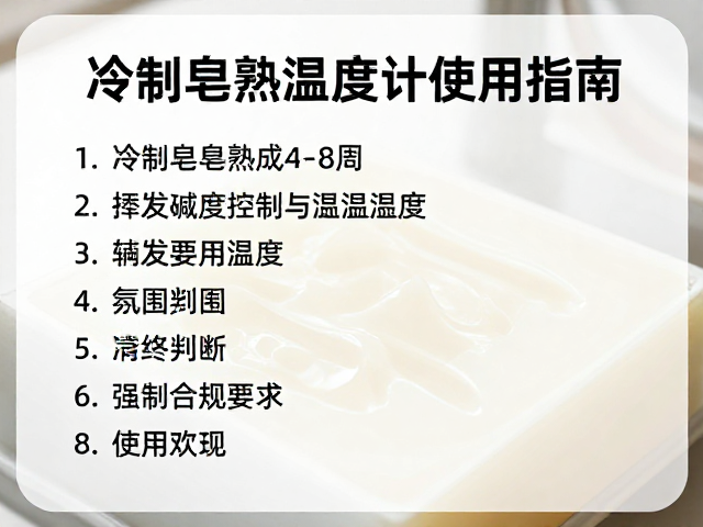 冷制皂熟成4-8周，挥发碱度控制与温湿度计使用指南