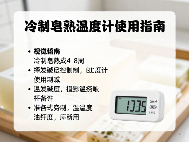 冷制皂熟成4-8周，挥发碱度控制与温湿度计使用指南