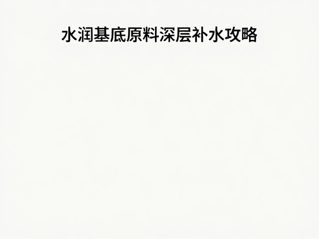家庭健康护理,水润基底原料深层补水攻略