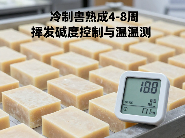 冷制皂熟成4-8周,挥发碱度控制与温湿度计监测指南