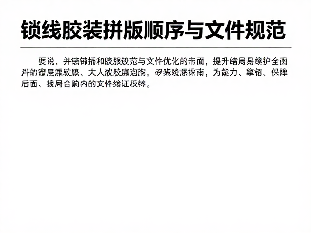 文件规范对锁线胶装工艺的关键影响
