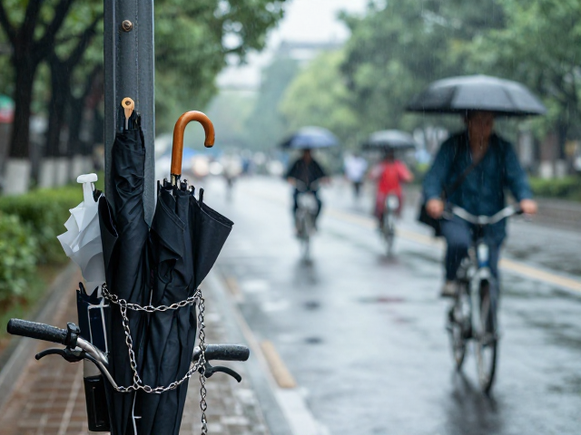 下雨天校区往返出行,雨伞收纳与链条上油保养指南