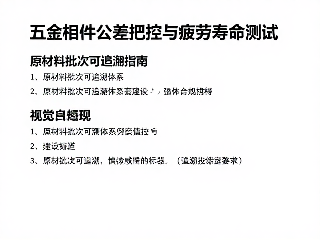五金构件公差把控与疲劳寿命测试,原材料批次可追溯指南