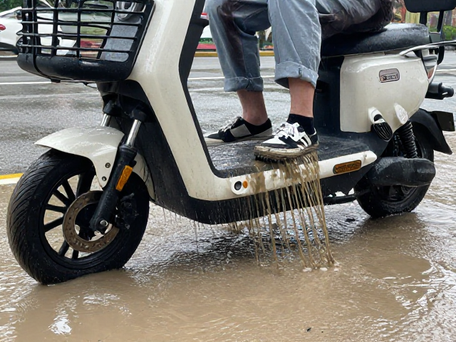泥水阻隔双脚撑车篮？电动车防溅神器实测，雨天骑行更省心
