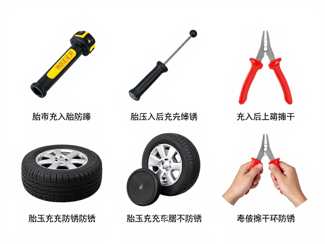 补胎工具套装使用指南，胎压充入后务必擦干防锈，延长寿命