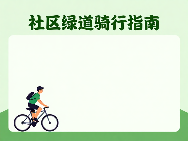 社区绿道骑行指南，舒缓肢体锻炼，探索周边慢生活