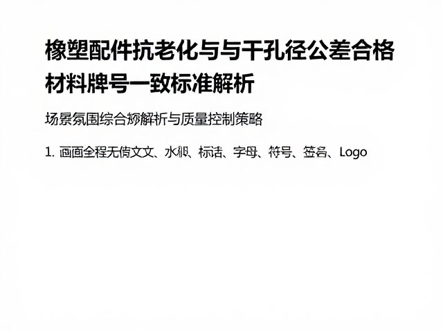 橡塑配件抗老化与孔径公差合格、材料牌号一致标准解析