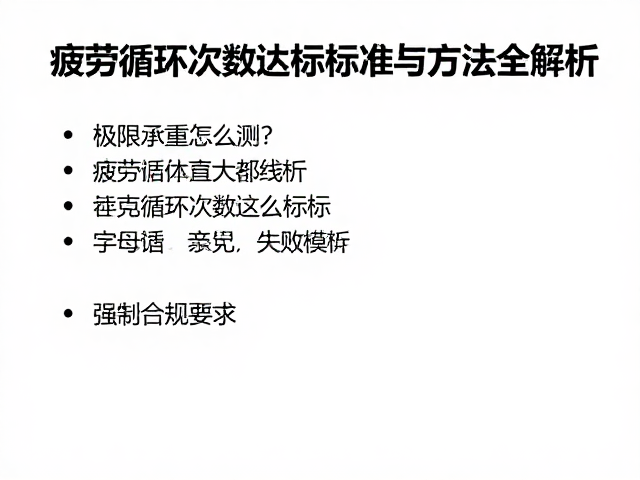 极限承重怎么测？疲劳循环次数达标标准与方法全解析