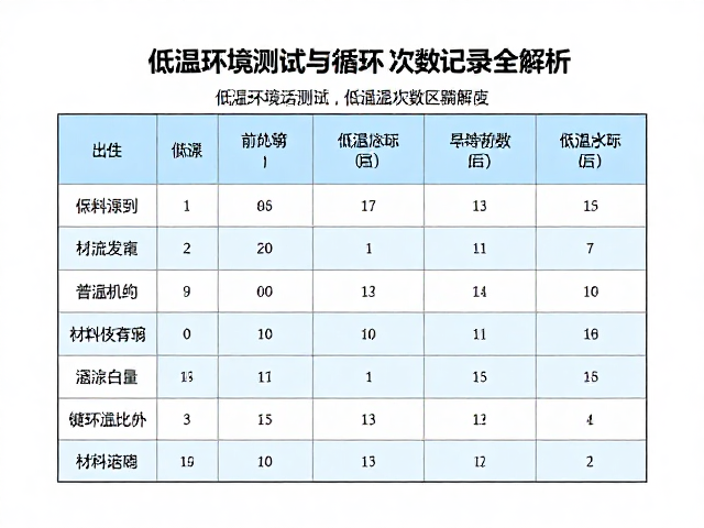 高低温工况适配指南,低温环境测试与循环次数记录全解析