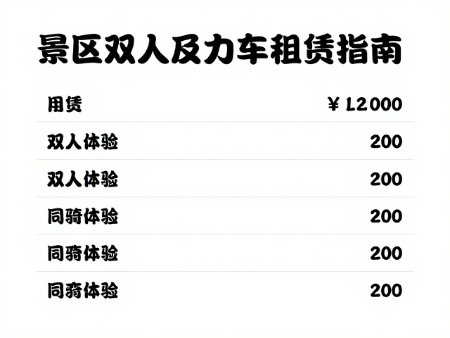 景区双人协力车租赁攻略，同骑体验与价格指南