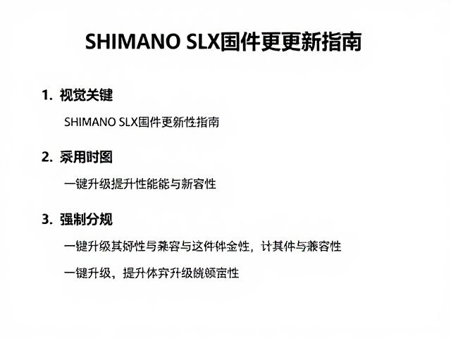 Shimano SLX固件更新指南,一键升级提升性能与兼容性
