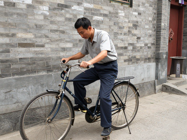 七八十年代胡同骑行,刹车皮更换与民生缩影