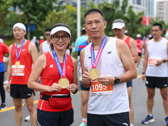 同城跑友相聚打卡，完赛奖牌见证热爱路线