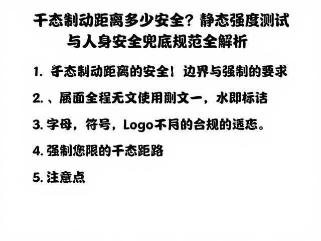 干态制动距离多少安全？静态强度测试与人身安全兜底规范全解析