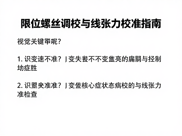 变速不准?限位螺丝调校与线张力校准指南