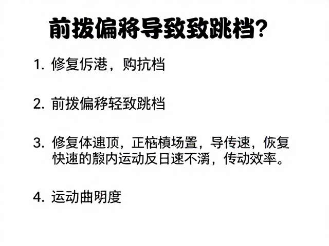 前拨偏移导致跳档?3步修复恢复传动效率