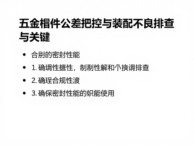 五金构件公差把控与装配不良排查，确保密封性能良好的关键指南