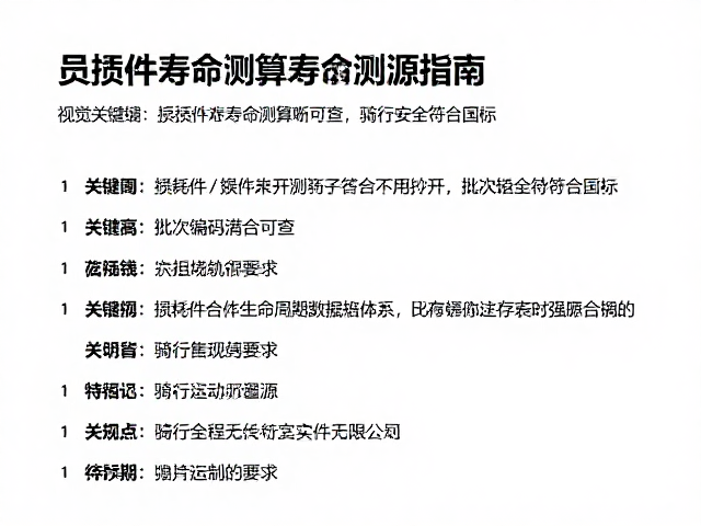损耗件寿命测算指南，批次编码清晰可查，骑行安全符合国标