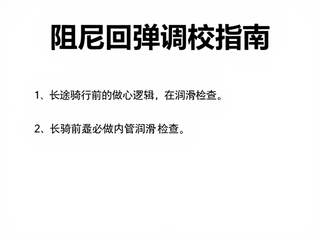 阻尼回弹调校指南，长途骑行前必做内管润滑检查