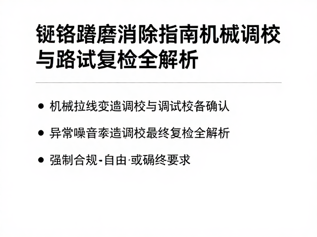 链条蹭磨消除指南，机械拉线变速调校与路试复检全解析