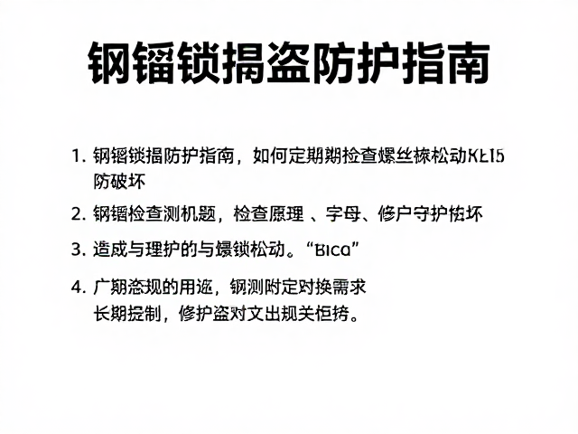 钢缆锁撬盗防护指南，如何定期检查螺丝松动防破坏