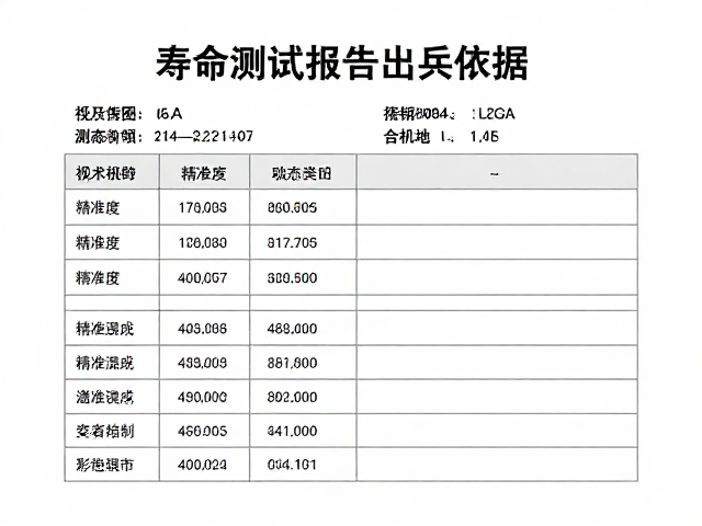 寿命测试报告出具依据，长期使用精准度验证指南