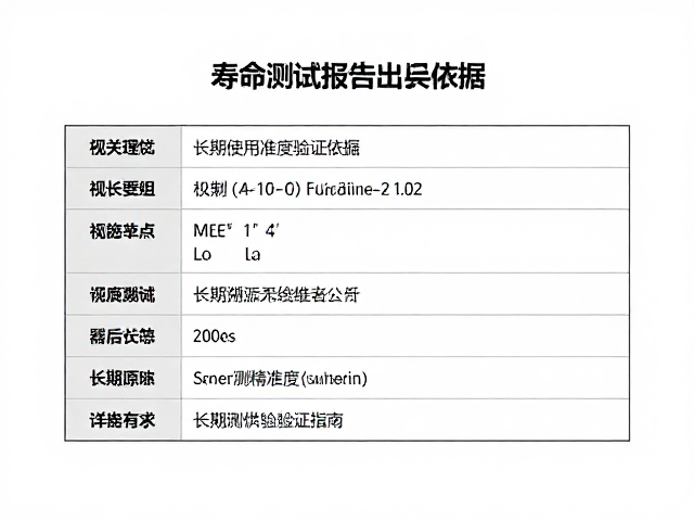 寿命测试报告出具依据，长期使用精准度验证指南