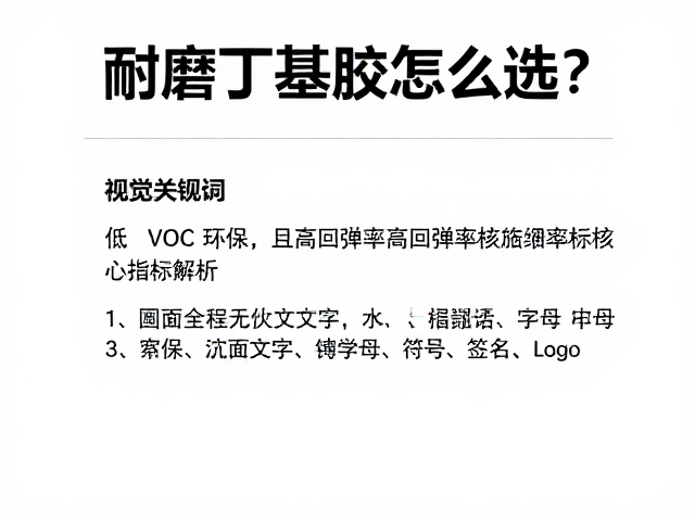 耐磨丁基胶怎么选？低VOC环保且高回弹率核心指标解析
