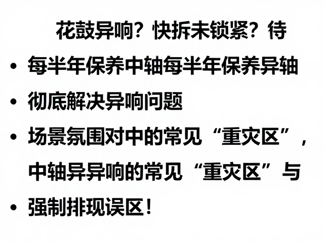 花鼓异响？快拆未锁紧？每半年保养中轴，彻底解决异响问题